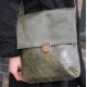 Messenger Medium Push through Bag Olive Green Leather